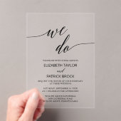 Invitations En Acrylique Élégante Calligraphie Classique Unique Nous faison (In situ (ordinateur de poche))