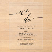 Invitations En Acrylique Élégante Calligraphie Classique Unique Nous faison (Recto)