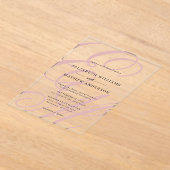 Invitations En Acrylique Élégante calligraphie Dusty rose Mariage (Poser)