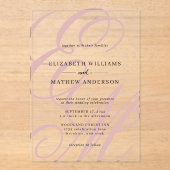 Invitations En Acrylique Élégante calligraphie Dusty rose Mariage (Recto)