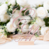 Invitations En Acrylique Élégante calligraphie Dusty rose Mariage