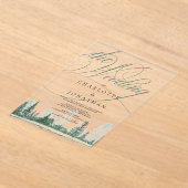 Invitations En Acrylique Élégante calligraphie Mariage forestier rustique (Poser)