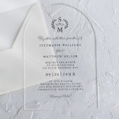 Invitations En Acrylique Élégante calligraphie Monogram Crest Mariage