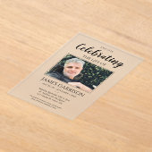 Invitations En Acrylique Élégante commémoration de la fête de la vie (Poser)