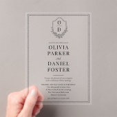 Invitations En Acrylique Élégante crête Noir & Blanc Mariage moderne (In situ (ordinateur de poche))