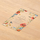 Invitations En Acrylique Élégante Dainty Fleur sauvage fête de graduation (Poser)