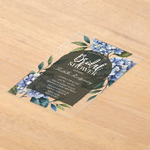 Invitations En Acrylique Élégante Douche de Mariée Hydrangea Bleu Douce (Poser)