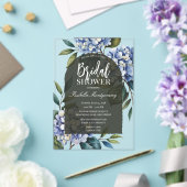 Invitations En Acrylique Élégante Douche de Mariée Hydrangea Bleu Douce (Insitu (Mariage))