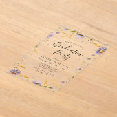 Invitations En Acrylique Élégante fête de graduation florale violette et ja (Poser)