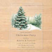 Invitations En Acrylique Élégante fête de Noël d'entreprise moderne (Recto)