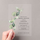 Invitations En Acrylique Elégante Fête des mariées d'aquarelle Eucalyptus (In situ (ordinateur de poche))