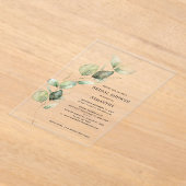 Invitations En Acrylique Elégante Fête des mariées d'aquarelle Eucalyptus (Poser)