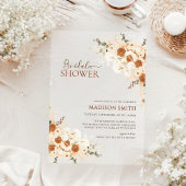 Invitations En Acrylique Élégante Fête des mariées de code QR Floral en ter