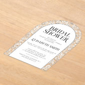 Invitations En Acrylique Élégante Fête des mariées d'hiver blanche et luxur (Poser)