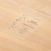 Invitations En Acrylique Élégante Fête des mariées Feuille chic or (Poser)