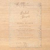 Invitations En Acrylique Elégante Fête des mariées Florale Or (Recto)