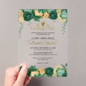 Invitations En Acrylique Élégante Fête des mariées victorienne Emerald Flor (In situ (ordinateur de poche))