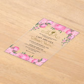 Invitations En Acrylique Élégante Fête des mariées victorienne rose pâle (Poser)