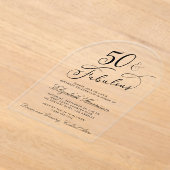 Invitations En Acrylique Élégante fête du 50e anniversaire (Poser)