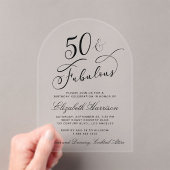 Invitations En Acrylique Élégante fête du 50e anniversaire (In situ (ordinateur de poche))