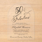 Invitations En Acrylique Élégante fête du 50e anniversaire (Recto)