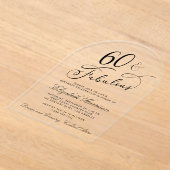 Invitations En Acrylique Élégante fête du 60e anniversaire (Poser)