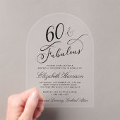 Invitations En Acrylique Élégante fête du 60e anniversaire (In situ (ordinateur de poche))