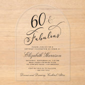 Invitations En Acrylique Élégante fête du 60e anniversaire (Recto)