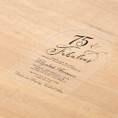 Invitations En Acrylique Élégante fête du 75e anniversaire (Poser)