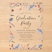 Invitations En Acrylique Élégante fête Fleur sauvage de printemps (Recto)