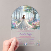 Invitations En Acrylique Élégante forêt de contes de Fairytale Quinceañera (In situ (ordinateur de poche))