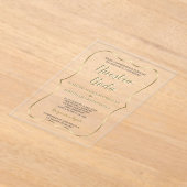 Invitations En Acrylique Elegante Gold Espagnol Nuestra Boda Calligraphie (Poser)