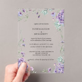 Invitations En Acrylique Elégante Hydrangea Aquarelle Floral Mariage (In situ (ordinateur de poche))
