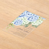 Invitations En Acrylique Elégante Hydrangée Bleue Douche nuptiale Invitatio (Poser)