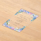 Invitations En Acrylique Élégante Hydrangée Florale Moderne Enregistrer La (Poser)