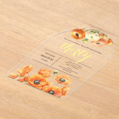 Invitations En Acrylique Elégante Jardin Orange Fleurs 30ème anniversaire (Poser)