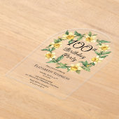 Invitations En Acrylique Élégante jonquille jaune Floral 100e anniversaire (Poser)