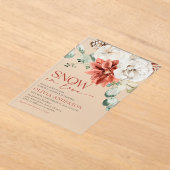 Invitations En Acrylique Elégante neige en amour Hiver Fête des mariées rou (Poser)