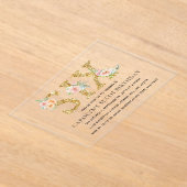 Invitations En Acrylique Elégante Parties scintillant d'or floral SIX 6e an (Poser)