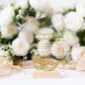 Invitations En Acrylique Elégante Parties scintillant d'or Masquerade Quinc