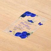 Invitations En Acrylique Élégante Quinceanera royale bleue (Poser)