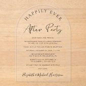 Invitations En Acrylique Elégante Réception De Mariage D'Arche De Script (Recto)