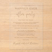 Invitations En Acrylique Elégante Réception De Mariage De Script Gold (Recto)