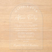 Invitations En Acrylique Elégante Réception de mariage en arc de script bla (Recto)