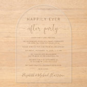 Invitations En Acrylique Elégante Réception Mariage Arc Script Gold (Recto)