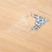 Invitations En Acrylique Élégante répétition mariage florale bleu poussiére (Poser)