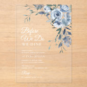 Invitations En Acrylique Élégante répétition mariage florale bleu poussiére (Recto)