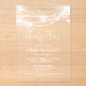 Invitations En Acrylique Élégante String Lights 95e fête d'anniversaire (Recto)