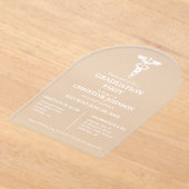 Invitations En Acrylique Élégante typographie Ecole Médicale Graduation (Poser)