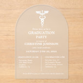 Invitations En Acrylique Élégante typographie Ecole Médicale Graduation (Recto)
